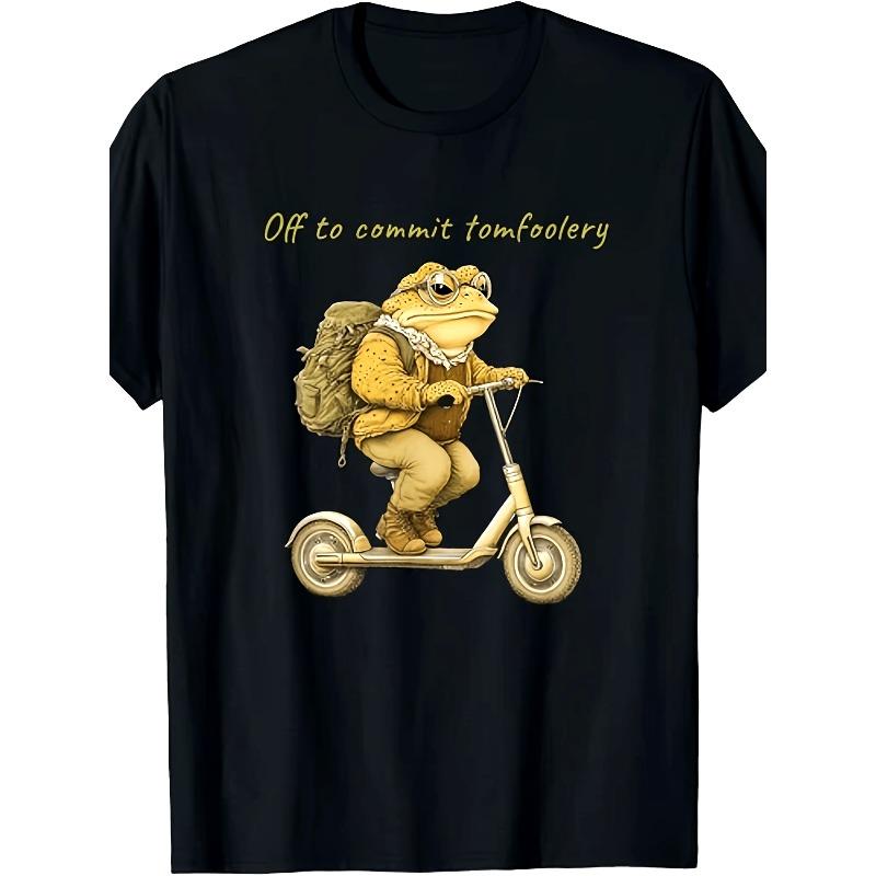 European sizes Men s Funny Off to Commit Tomfoolery Frog Scooter Retro T-Shirt - Casual Short Sleeve Tee with Frog Riding Scooter Graphic S чёрный
European sizes Men s Funny Off to Commit Tomfoolery Frog Scooter Retro T-Shirt - Casual Short Sleeve Tee with Frog Riding Scooter Graphic S чёрный