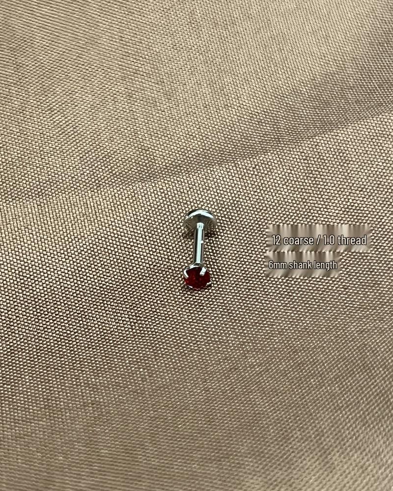 1.2mm Thick Red Zirconia Titanium Steel Ear Bone Cartilage Stud - Sweet Cool Style Cochlea Earring, High-End Feel
1.2mm Thick Red Zirconia Titanium Steel Ear Bone Cartilage Stud - Sweet Cool Style Cochlea Earring, High-End Feel