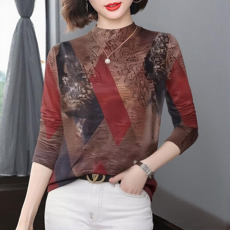 Stylish Printed Long-Sleeve T-shirt for Middle-Aged and Elderly Women - Slimming, Flaw-Hiding, Warm Fashionable Base Layer 3XL
Stylish Printed Long-Sleeve T-shirt for Middle-Aged and Elderly Women - Slimming, Flaw-Hiding, Warm Fashionable Base Layer 3XL