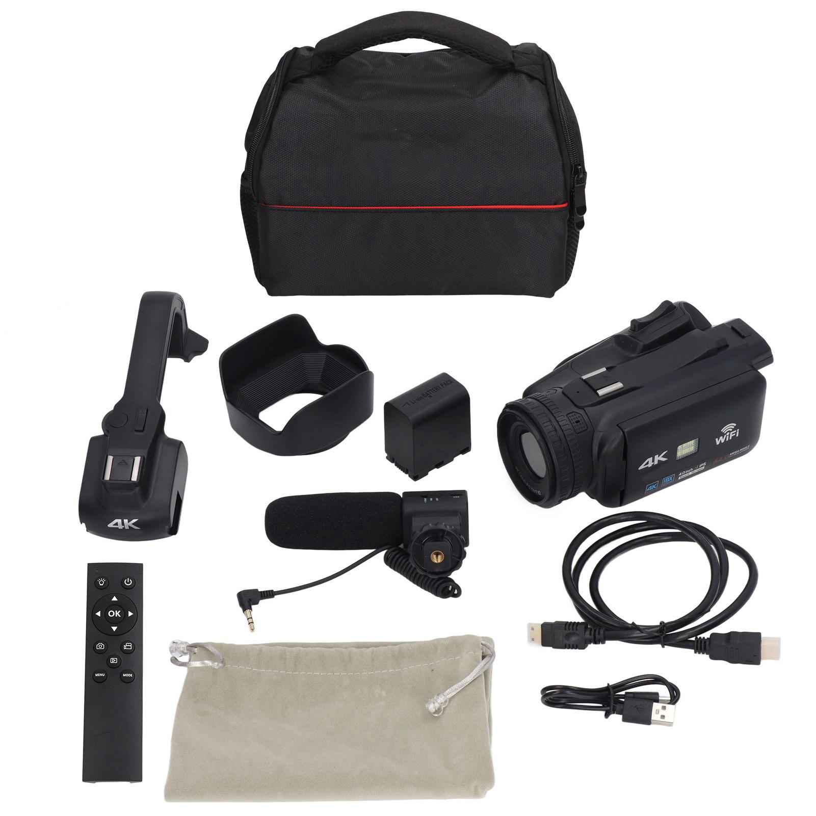 4K Video Camera Camcorder 18X Digital Zoom 4.0in Touch Screen WiFi Vlog Cameras with Microphone
4K Video Camera Camcorder 18X Digital Zoom 4.0in Touch Screen WiFi Vlog Cameras with Microphone