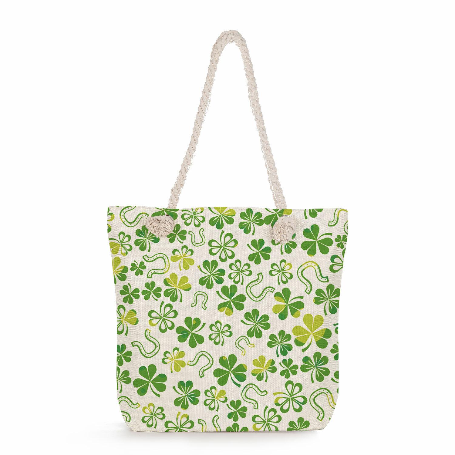 Green leaves print thick rope single-shoulder beach bag 7279 KTB
Green leaves print thick rope single-shoulder beach bag 7279 KTB