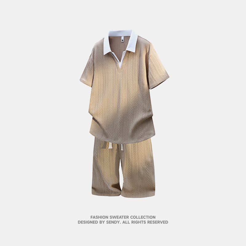 Men s Trendy Jacquard Lapel Short Sleeve T-shirt Set Large хакі
Men s Trendy Jacquard Lapel Short Sleeve T-shirt Set Large хакі