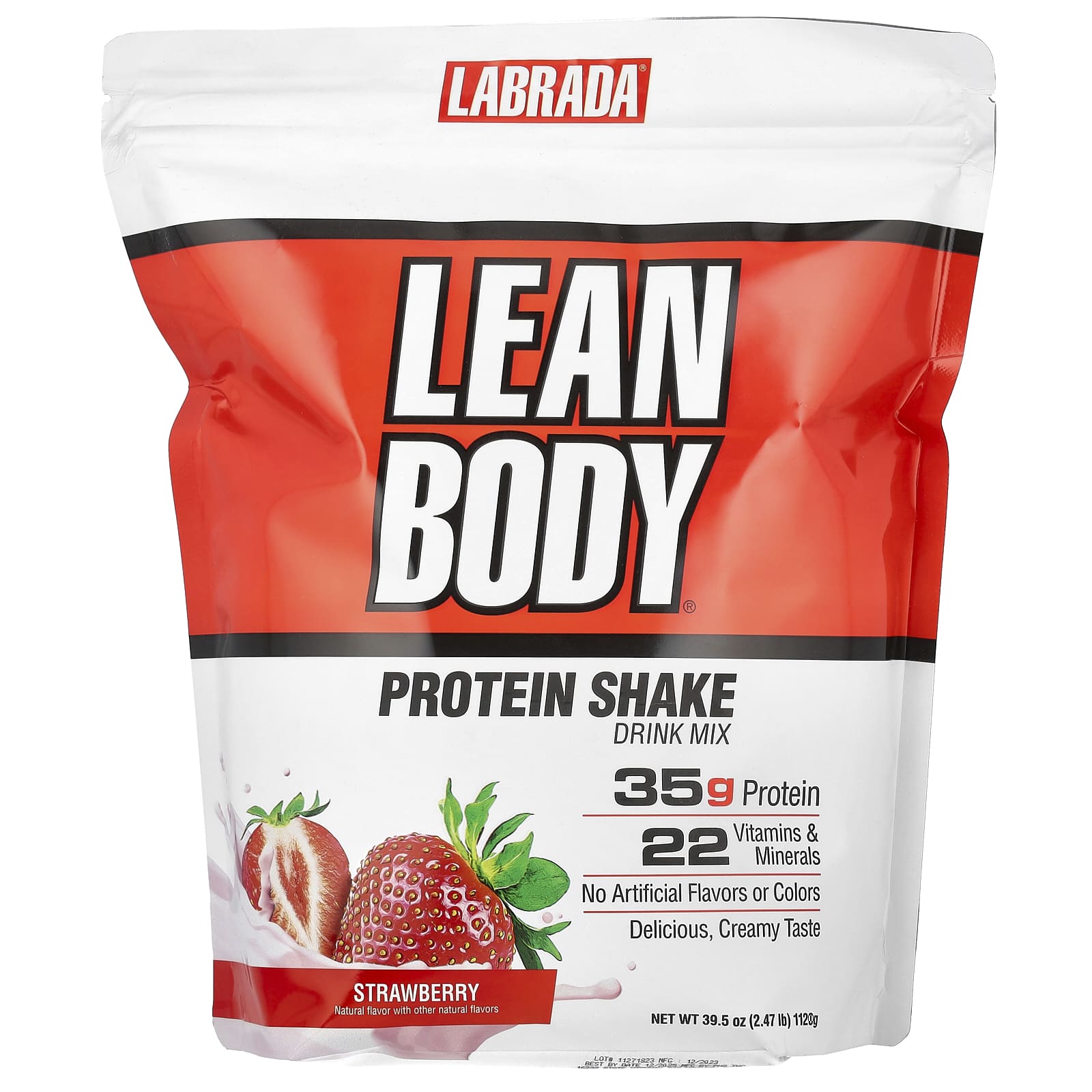 Labrada Nutrition, Lean Body, Protein Shake Drink Mix, Strawberry Flavor, 2.47 lb (1,120 g)
Labrada Nutrition, Lean Body, Protein Shake Drink Mix, Strawberry Flavor, 2.47 lb (1,120 g)