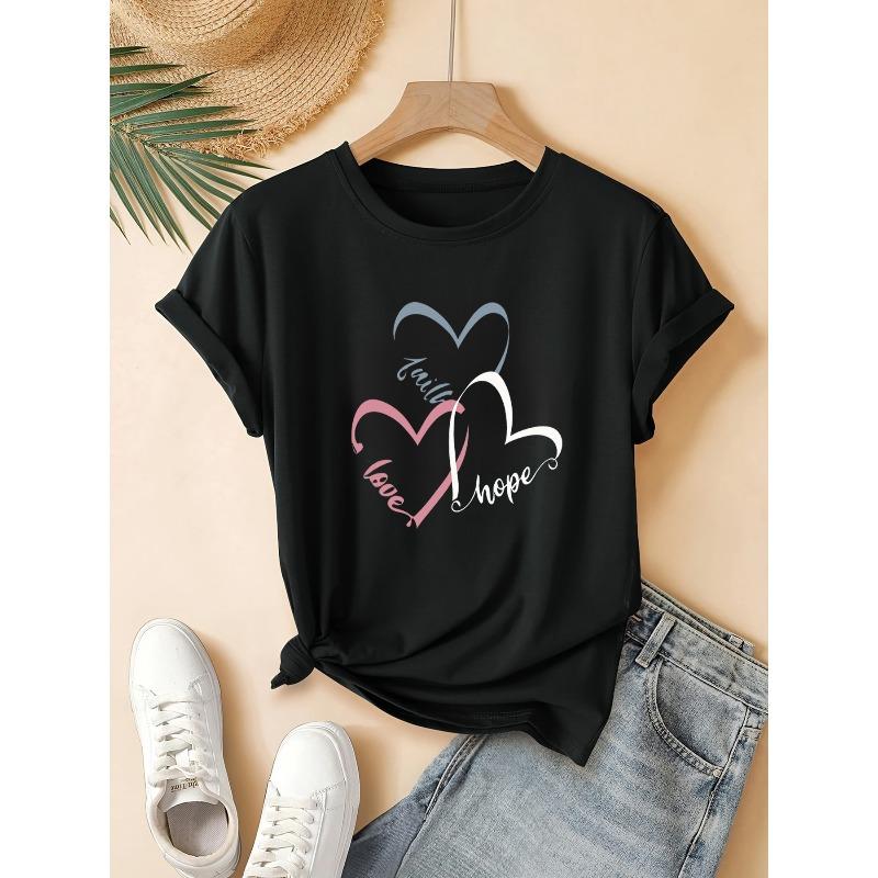 Women s Hope Heart Graphic Print Tee Crew Neck Short Sleeve Lightweight Polyester Relaxed Fit Summer Casual Vacation Top 4XL чорний
Women s Hope Heart Graphic Print Tee Crew Neck Short Sleeve Lightweight Polyester Relaxed Fit Summer Casual Vacation Top 4XL чорний
