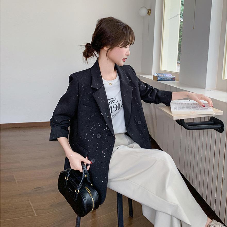 Черный уникальный дизайн чувство блестящий блейзер женский весенне-осенний новая мода легкий и зрелый стиль изысканный костюм XL чёрный
Черный уникальный дизайн чувство блестящий блейзер женский весенне-осенний новая мода легкий и зрелый стиль изысканный костюм XL чёрный