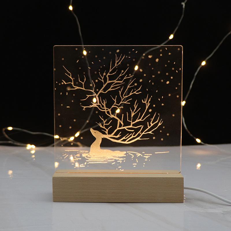 3D-ночник с рождественским оленем + USB-подключение, светодиодная деревянная основа + регулируемая
3D-ночник с рождественским оленем + USB-подключение, светодиодная деревянная основа + регулируемая