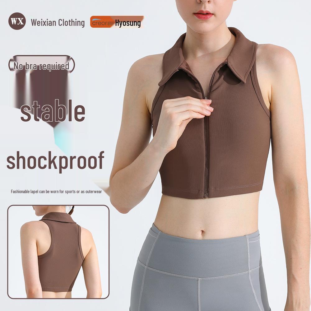 Women s Shockproof Front-Zip Yoga Bra - Breathable Sports Vest with Turn-Down Collar L брудно-білий
Women s Shockproof Front-Zip Yoga Bra - Breathable Sports Vest with Turn-Down Collar L брудно-білий