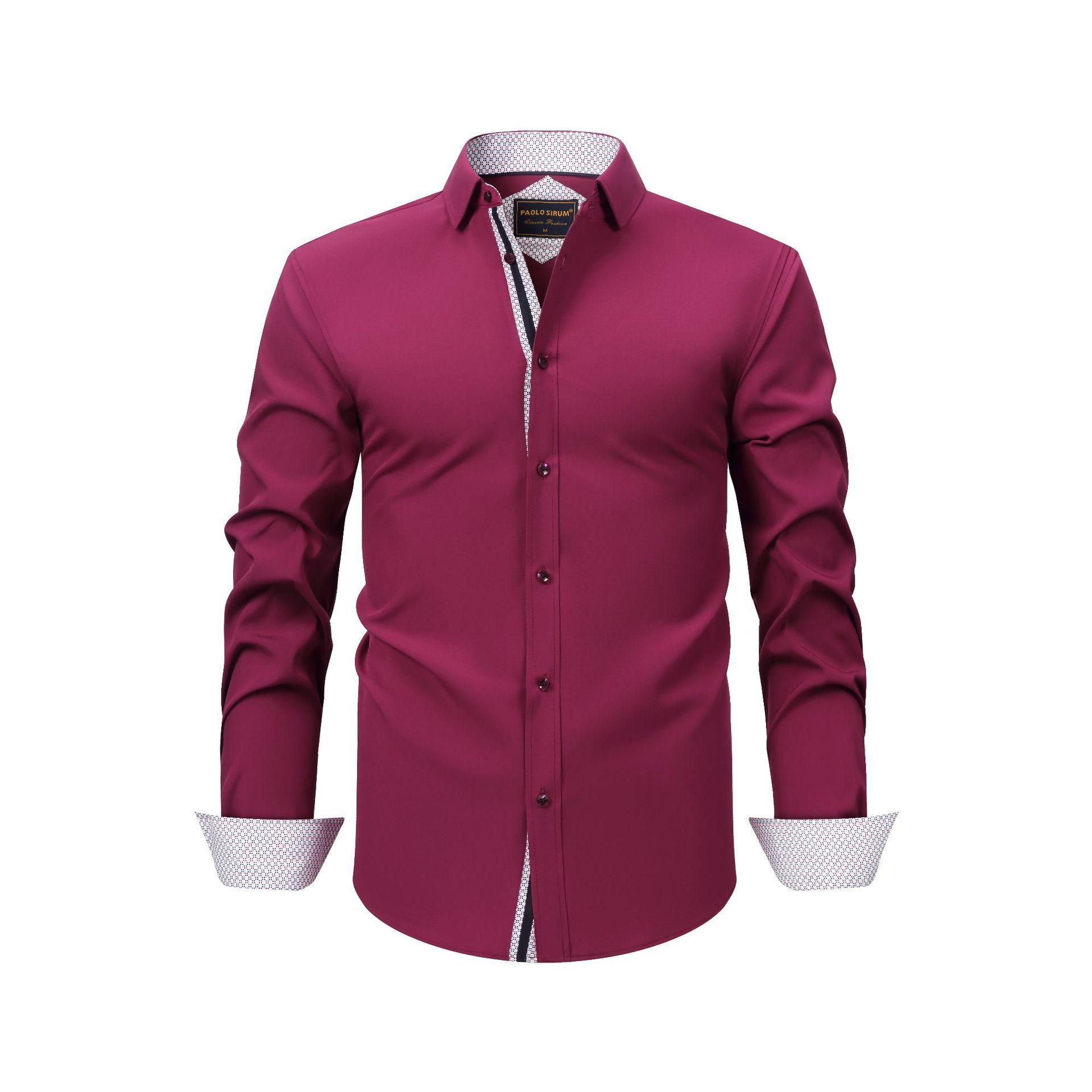 Рубашка с эластичными в четырех направлениях лацканами с длинными рукавами для мужских рубашек для мужских повседневных универсальных рубашек S красный
Рубашка с эластичными в четырех направлениях лацканами с длинными рукавами для мужских рубашек для мужских повседневных универсальных рубашек S красный