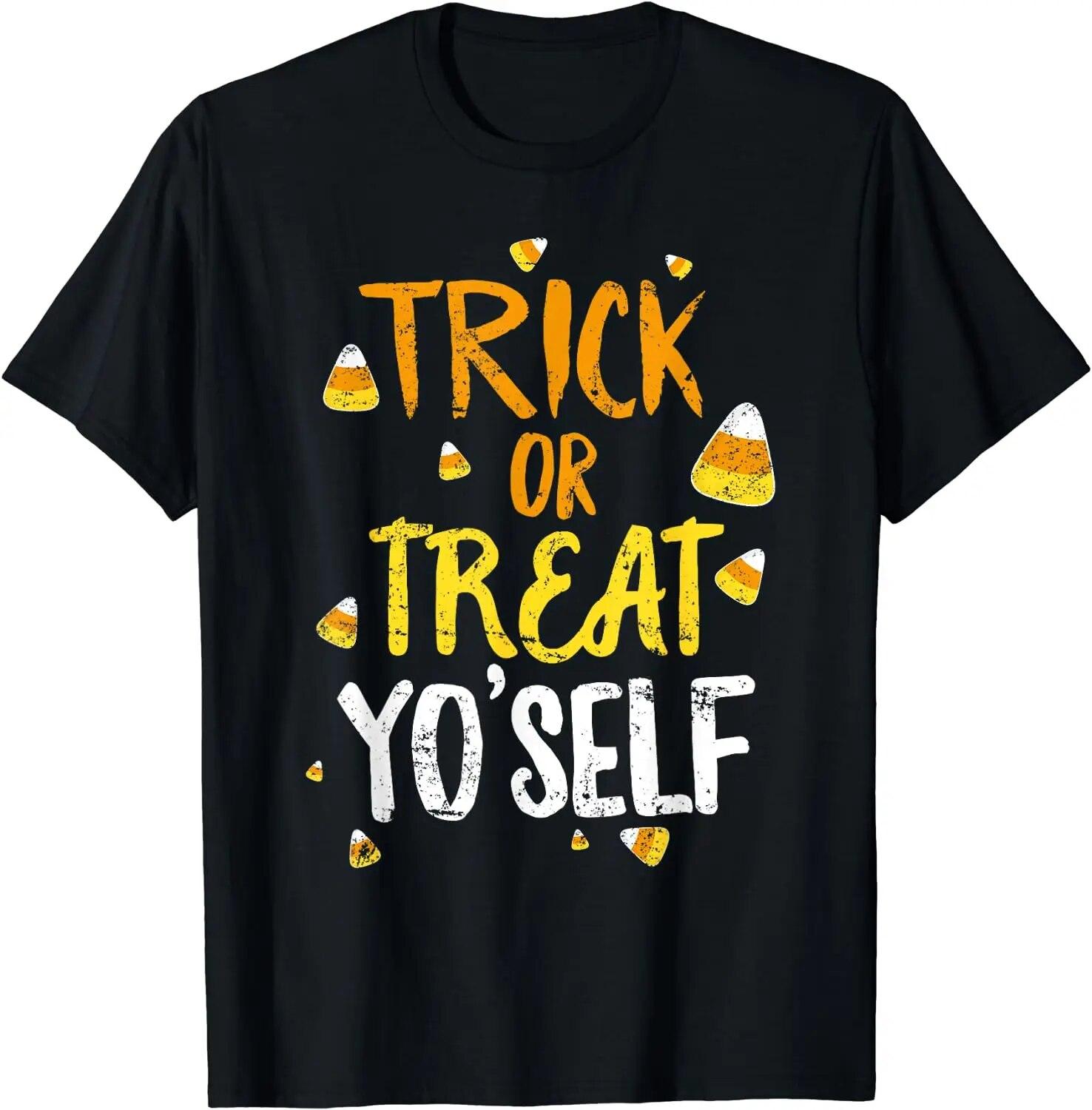 Trick or Treat Yo self Halloween T-Shirt Funny Candy Corn Unisex Clothing Graphic T Shirts for Unisex Women Casual Cotton Daily Tees
Trick or Treat Yo self Halloween T-Shirt Funny Candy Corn Unisex Clothing Graphic T Shirts for Unisex Women Casual Cotton Daily Tees