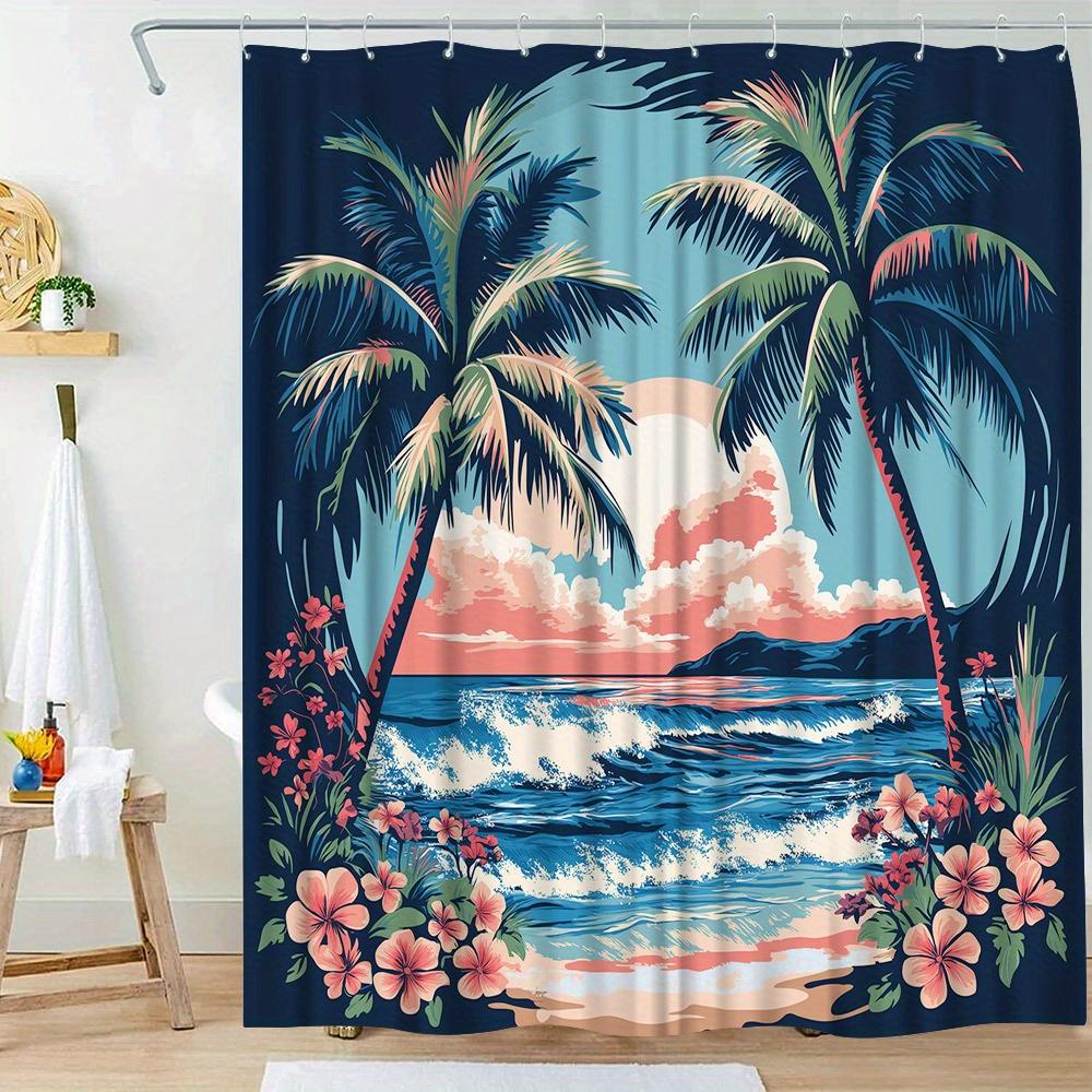 1Pc Tropical Sunset Beach Shower Curtain - Vibrant Palm Trees, Hibiscus Flowers & Ocean Sky Design, Mid-Century Modern Style W60H190(CM)-1 Pcs
1Pc Tropical Sunset Beach Shower Curtain - Vibrant Palm Trees, Hibiscus Flowers & Ocean Sky Design, Mid-Century Modern Style W60H190(CM)-1 Pcs