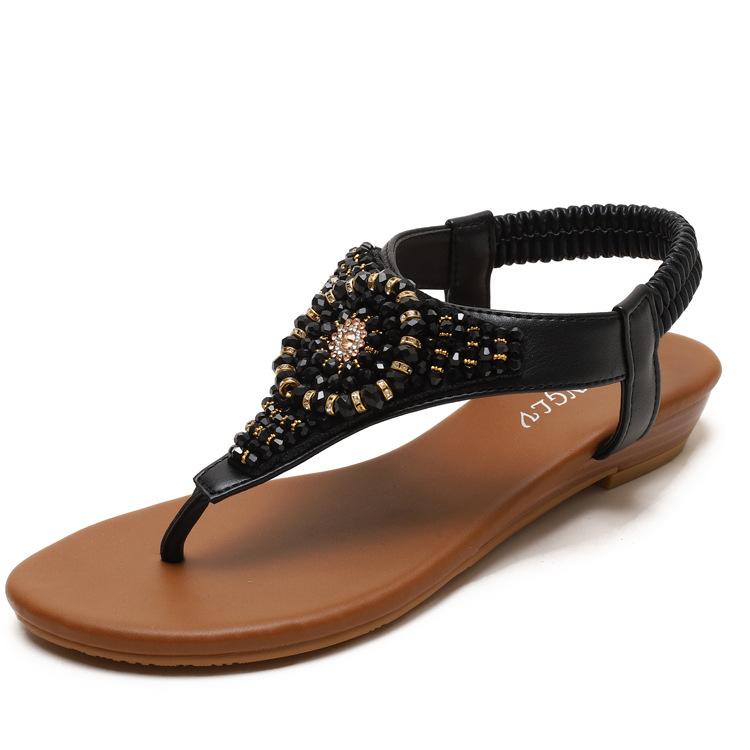 Sandals female slope heel new summer toe rhinestone fairy wind simple seaside vacation Roman shoes - 36
Sandals female slope heel new summer toe rhinestone fairy wind simple seaside vacation Roman shoes - 36