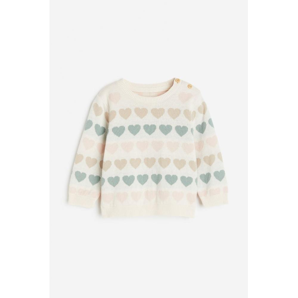 H&M cotton sweater cream/heart 
H&M cotton sweater cream/heart