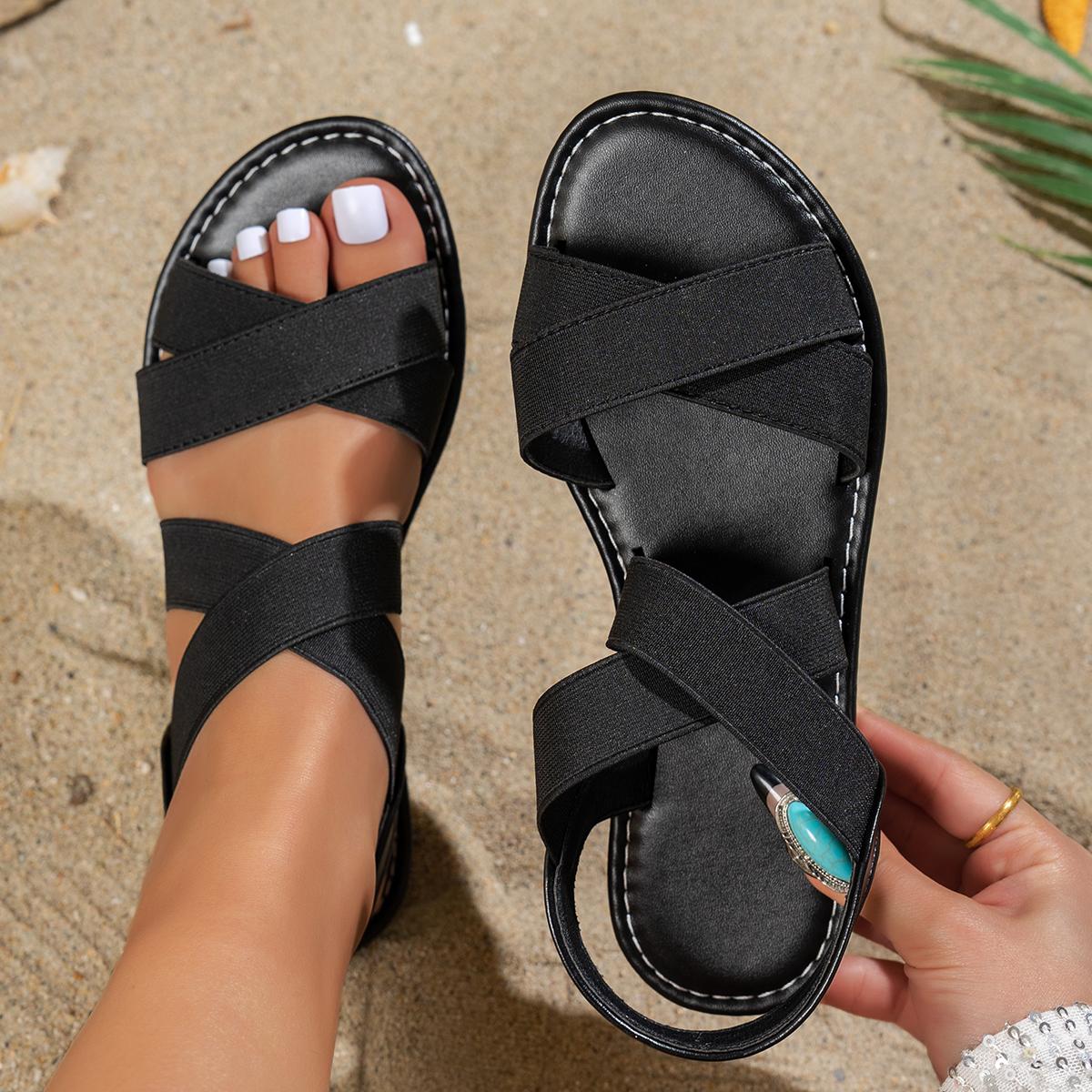 Simple and classic flat sandals, elastic band fashionable and versatile sandals 43 чорний
Simple and classic flat sandals, elastic band fashionable and versatile sandals 43 чорний