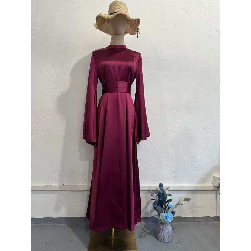 New Arrival Middle East Large Swing Sleeve Waist-Tight Pure Color Dress Lace up Large Swing Sleeve Dress Burgundy XL
New Arrival Middle East Large Swing Sleeve Waist-Tight Pure Color Dress Lace up Large Swing Sleeve Dress Burgundy XL