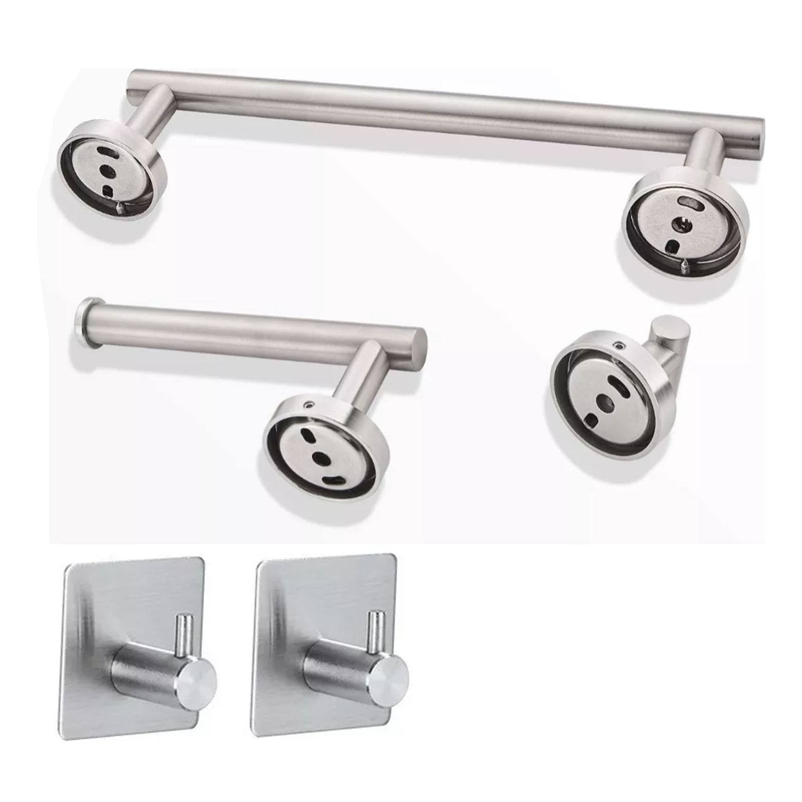 5 Pieces Bathroom Hardware Accessories Set Towel Rack Paper Holder Hook Adhesive Hook Multifunction Bathroom Set Silver серебряный
5 Pieces Bathroom Hardware Accessories Set Towel Rack Paper Holder Hook Adhesive Hook Multifunction Bathroom Set Silver серебряный