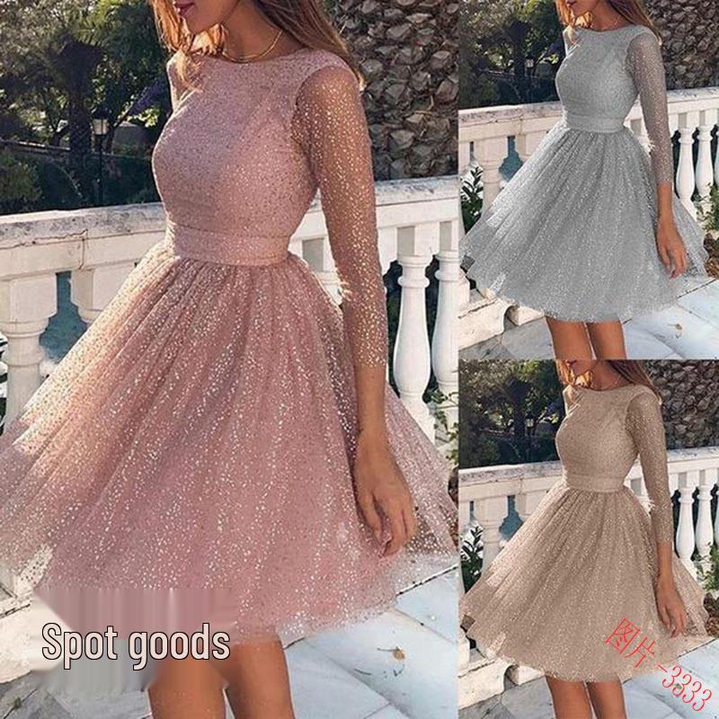 European and American Women s See-Through Round Neck Long Sleeve Sexy Dress Medium рожевий
European and American Women s See-Through Round Neck Long Sleeve Sexy Dress Medium рожевий