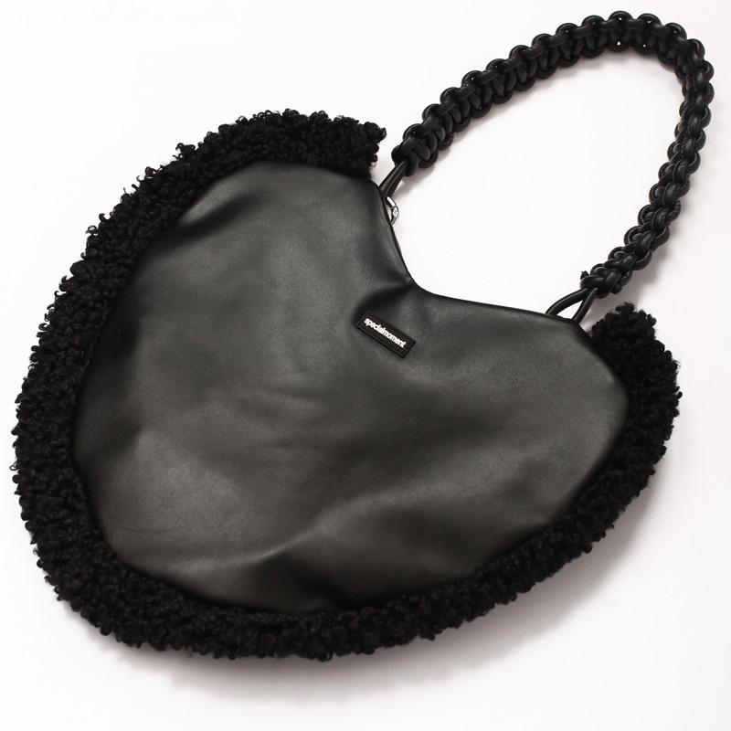 Плюшевая сумка, женская осенне-зимняя модель, плюшевая сумка в форме сердца, модная сумка на одно плечо, сумка-тоут с окантовкой, сумки-тоут чёрный