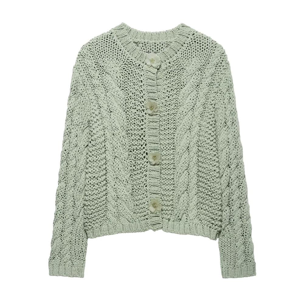 2025 Spring/Summer Women s Floral Button-Up Knit Cardigan - Versatile Round Neck, Long Sleeve Design Small
2025 Spring/Summer Women s Floral Button-Up Knit Cardigan - Versatile Round Neck, Long Sleeve Design Small
