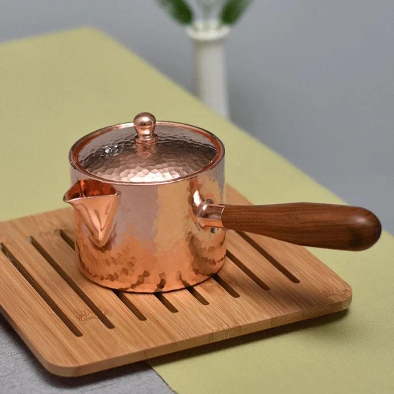 Handcraft Pure Copper Teapot Water Kettle Tea Coffee Pot Hammer Pattern Single Handle Water Boiler Drinkware Tableware
Handcraft Pure Copper Teapot Water Kettle Tea Coffee Pot Hammer Pattern Single Handle Water Boiler Drinkware Tableware