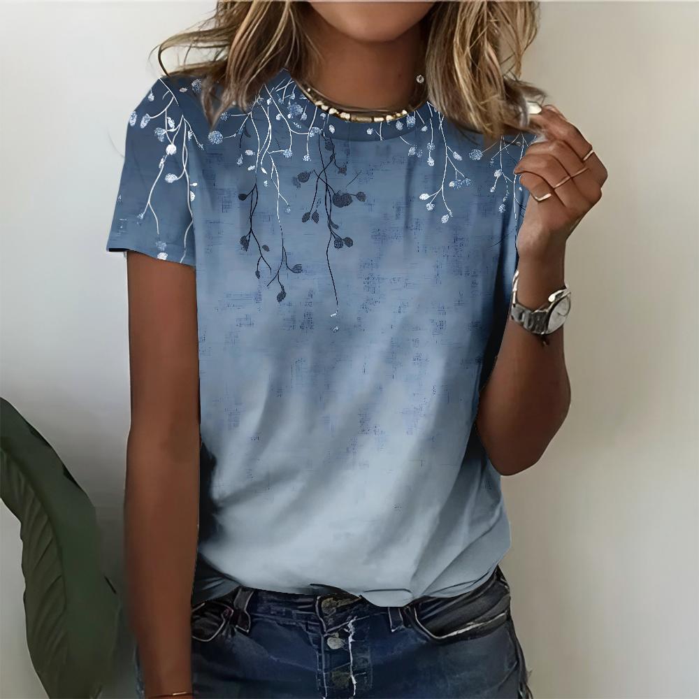 Women s Blue Flower Printed T-shirt, Comfortable Casual T-shirt, Round Neck and Short Sleeve, Summer 2XS
Women s Blue Flower Printed T-shirt, Comfortable Casual T-shirt, Round Neck and Short Sleeve, Summer 2XS