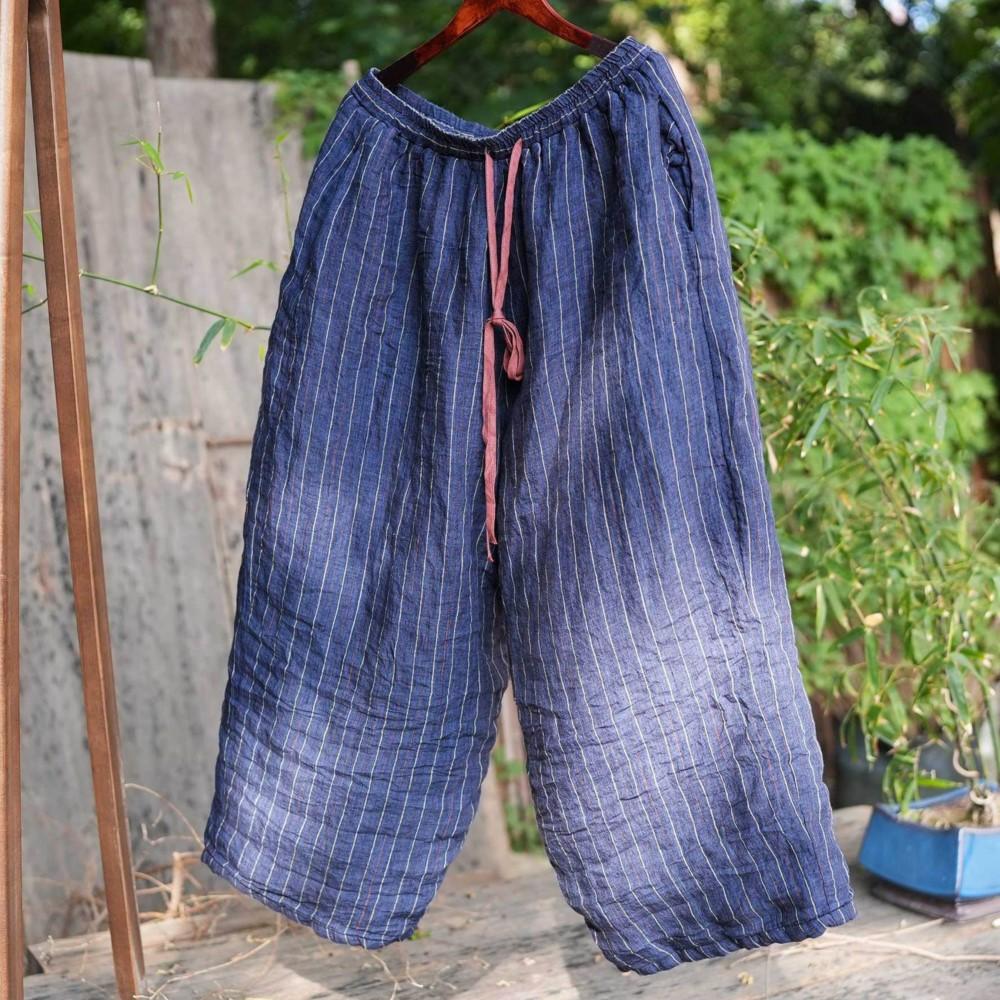 Johnature Women Vintage Striped Straight Pants Elastic Waist Loose Trousers Spring Casual Soft Female Pockets Pants One Size темно-синього кольору
Johnature Women Vintage Striped Straight Pants Elastic Waist Loose Trousers Spring Casual Soft Female Pockets Pants One Size темно-синього кольору