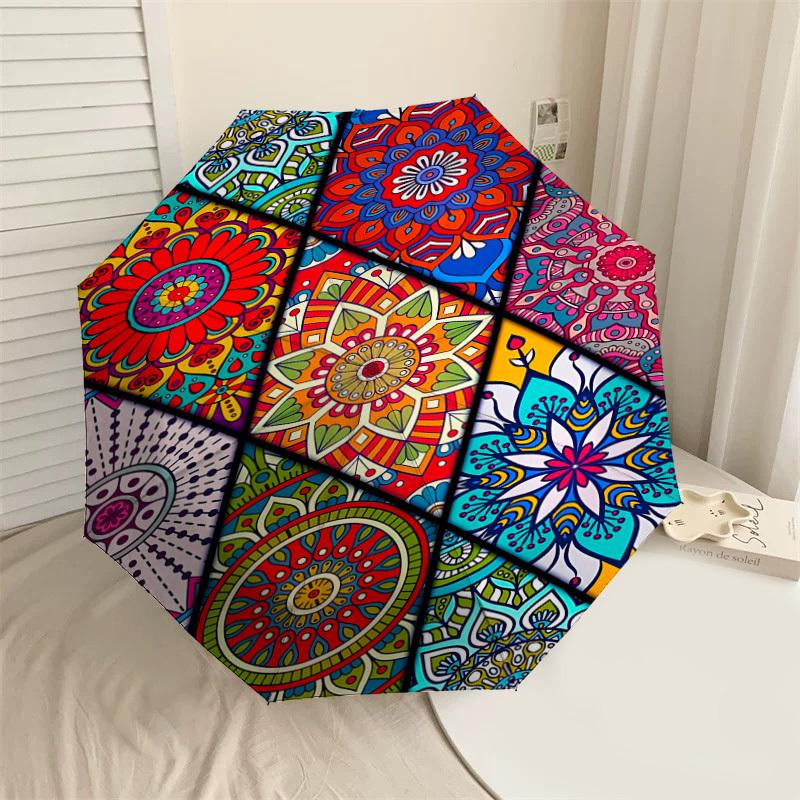 1PC Mandala PatternsAutomatic Open/Close Umbrella with Windproof, 8-Rib Sturdy Canopy, Durable Ribs, Fashionable Design, Outdoor Accessory, Fun Prin,
1PC Mandala PatternsAutomatic Open/Close Umbrella with Windproof, 8-Rib Sturdy Canopy, Durable Ribs, Fashionable Design, Outdoor Accessory, Fun Prin,