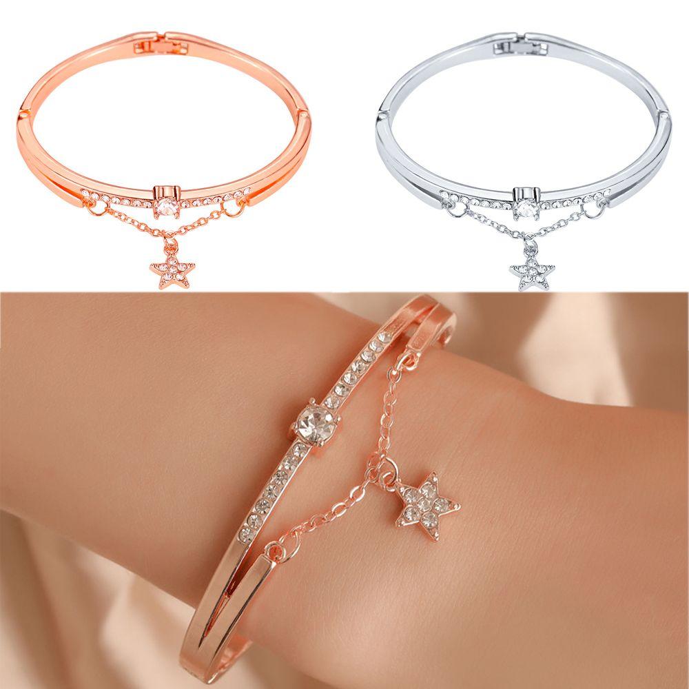 2 PCS Luxury Rose Gold Women Jewelry Star Bracelet Stainless Steel Cuff Bangles Dangle Drop
2 PCS Luxury Rose Gold Women Jewelry Star Bracelet Stainless Steel Cuff Bangles Dangle Drop