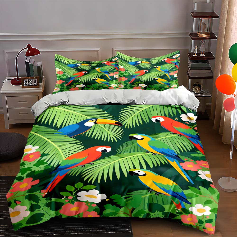 Parrots and tropical leaves. Bedding sets Duvet cover sets Duvet covers Pillowcases(1 * Duvet Cover 2 * Pillowcases, without duvet insert) 135x200cm
Parrots and tropical leaves. Bedding sets Duvet cover sets Duvet covers Pillowcases(1 * Duvet Cover 2 * Pillowcases, without duvet insert) 135x200cm
