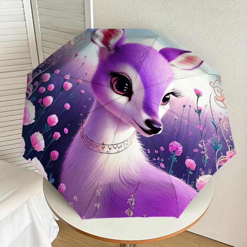 1pc Purple Deer in Floral Garden Umbrella with Plastic Handle,Suitable for All Seasons Home Travel Outdoor UmbrellaDD019
1pc Purple Deer in Floral Garden Umbrella with Plastic Handle,Suitable for All Seasons Home Travel Outdoor UmbrellaDD019