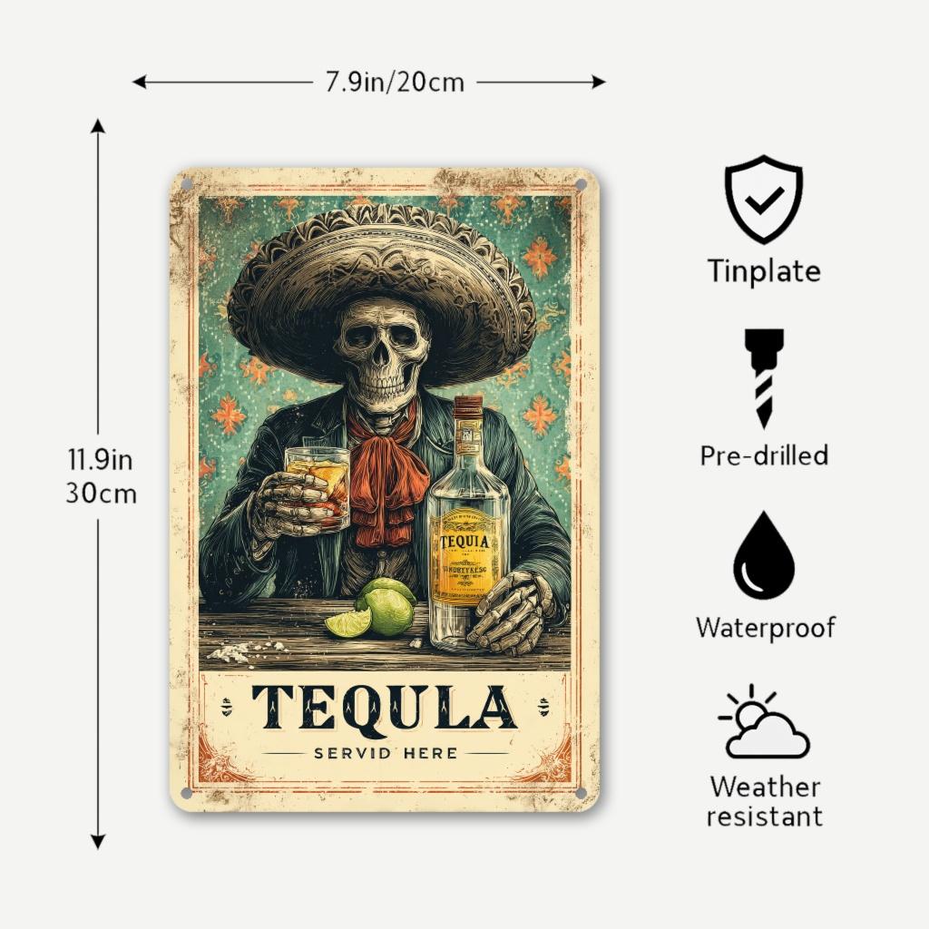 Vintage Mexican TequilaThemed Metal Wall Art Sign Rustic Sombrero Skull and Tequila Bottle Design 20x30cm(7.8x11.8inch)
Vintage Mexican TequilaThemed Metal Wall Art Sign Rustic Sombrero Skull and Tequila Bottle Design 20x30cm(7.8x11.8inch)