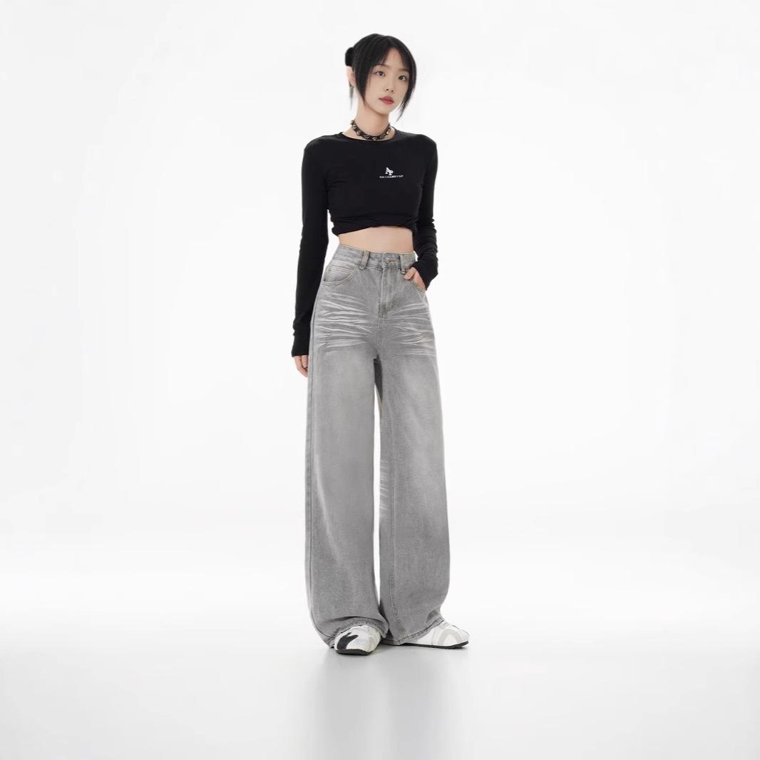 Women s High-Waisted Light Gray Wide-Leg Jeans - Spring/Summer 2024, Soft Casual Drape, Floor-Length Pants Large світло-сірий колір
Women s High-Waisted Light Gray Wide-Leg Jeans - Spring/Summer 2024, Soft Casual Drape, Floor-Length Pants Large світло-сірий колір