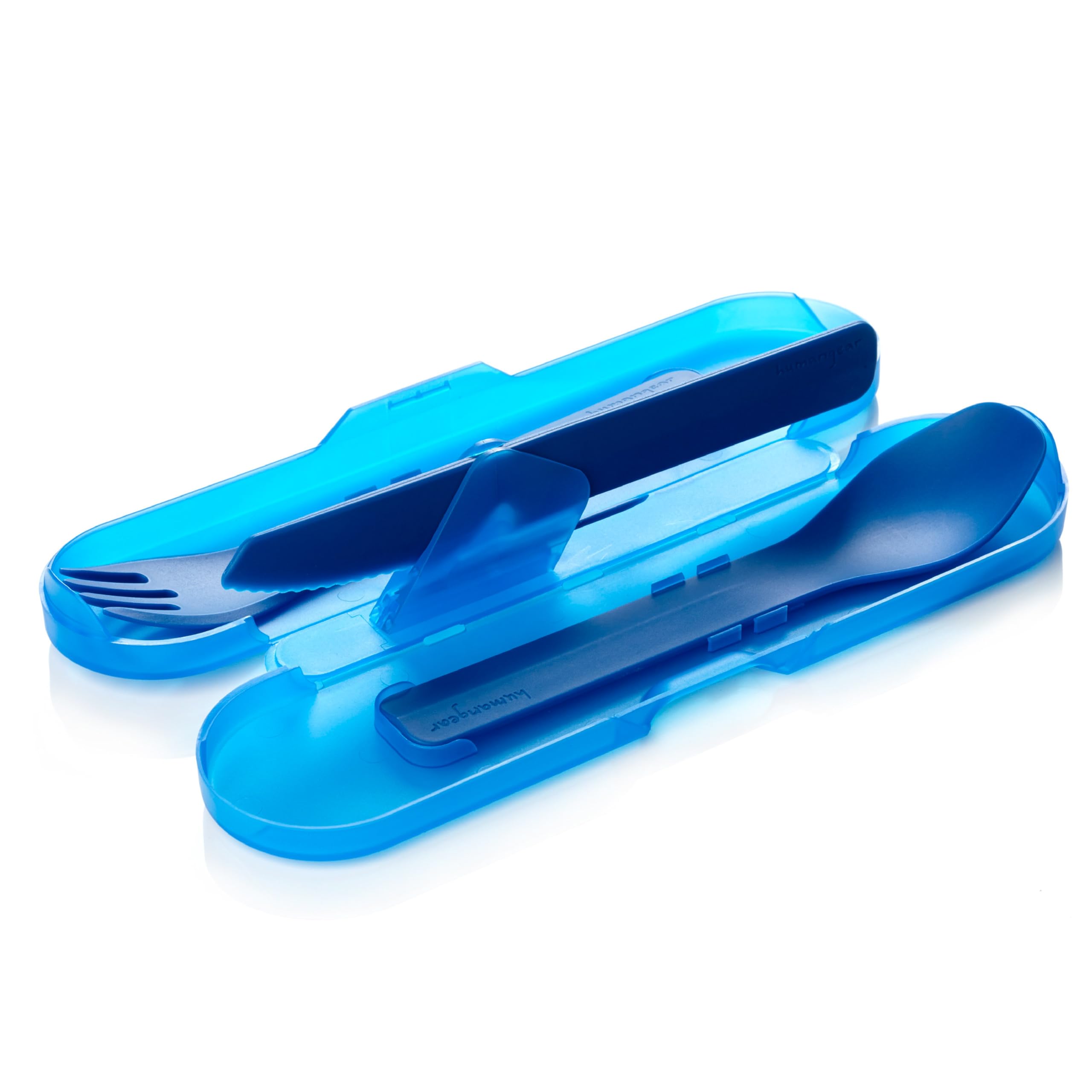 Набор столовых приборов Humangear Go Bite TRIO Blue 168 мм с зубочисткой в футляре ложка, нож, вилка,
Набор столовых приборов Humangear Go Bite TRIO Blue 168 мм с зубочисткой в футляре ложка, нож, вилка,