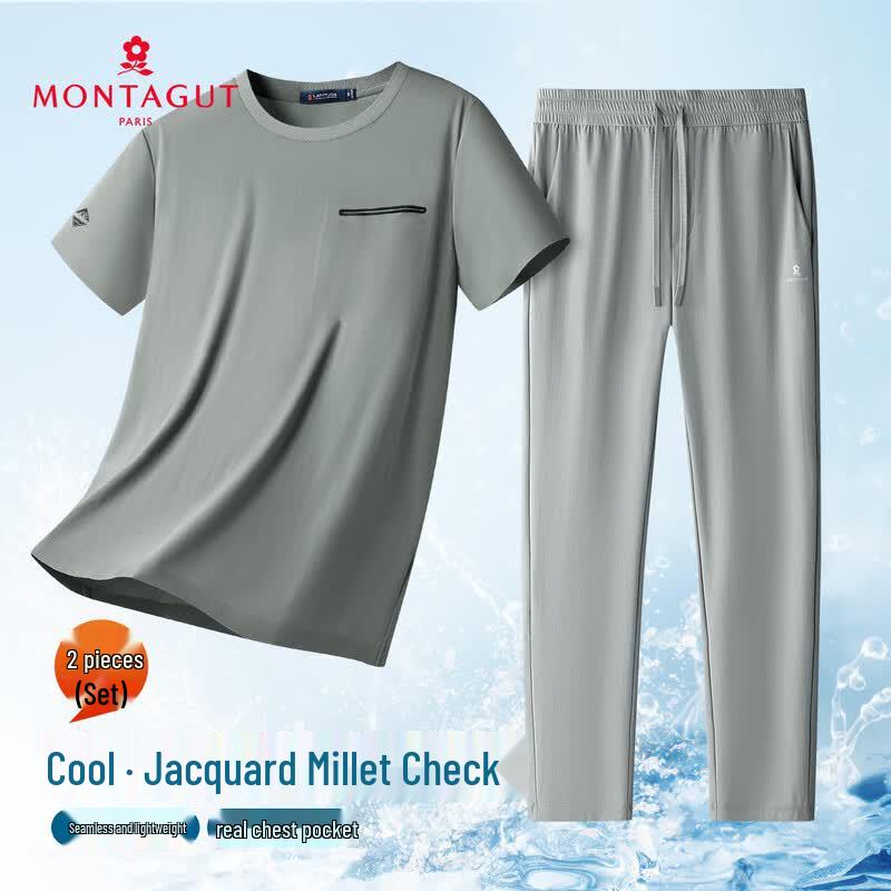 MONTAGUT Men s Cool Jacquard Short Sleeve T-Shirt & Long Pants Set 2XL
MONTAGUT Men s Cool Jacquard Short Sleeve T-Shirt & Long Pants Set 2XL