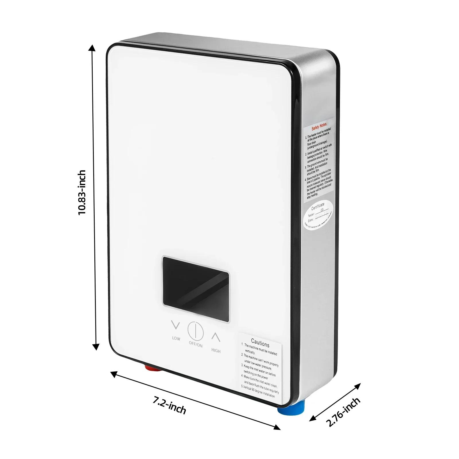 4500W Electric Water Heater with LED Display, Instant Tankless Water Heater, Suitable for Shower, Kitchen, and Bathroom 110V білий
4500W Electric Water Heater with LED Display, Instant Tankless Water Heater, Suitable for Shower, Kitchen, and Bathroom 110V білий