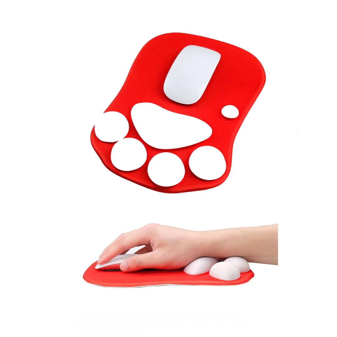Mousepad with Wrist Cute Paw Print Ergonomic PU Memory Wrist Rest for Laptop x Support, Design, Design, Material, Non-Slip, Foam, (Red White)
Mousepad with Wrist Cute Paw Print Ergonomic PU Memory Wrist Rest for Laptop x Support, Design, Design, Material, Non-Slip, Foam, (Red White)