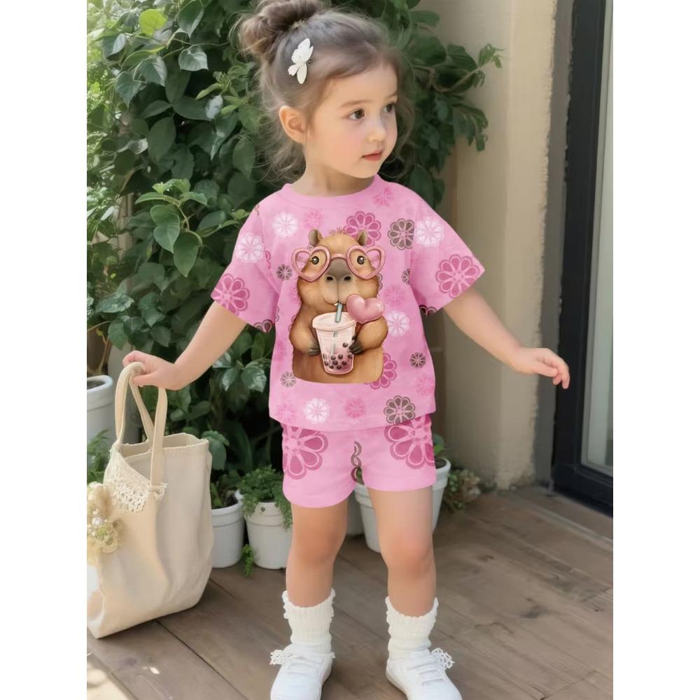 Kids Set Cartoon Cute Capybara Print T-Shirt + Shorts Casual Summer Tees Comfortable Children s Short Sleeve Gifts Kids Clothes 100
Kids Set Cartoon Cute Capybara Print T-Shirt + Shorts Casual Summer Tees Comfortable Children s Short Sleeve Gifts Kids Clothes 100