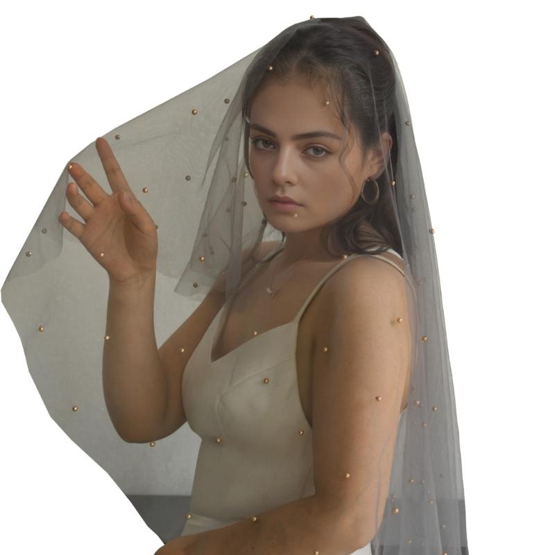 Elegant Pearls Accented Bridal Headpiece Romantics Wedding Short Veil for Comfortable Wear 1 сірий колір
Elegant Pearls Accented Bridal Headpiece Romantics Wedding Short Veil for Comfortable Wear 1 сірий колір