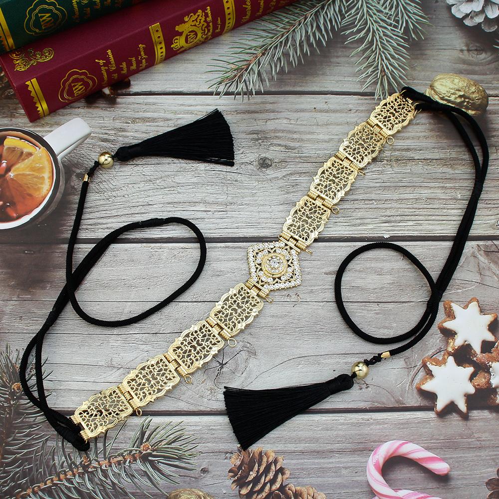 Тонкий жіночий браслет із золотистим кришталем на талії на ланцюжку на ремінці на тілі Весільні прикраси чорний
Тонкий жіночий браслет із золотистим кришталем на талії на ланцюжку на ремінці на тілі Весільні прикраси чорний