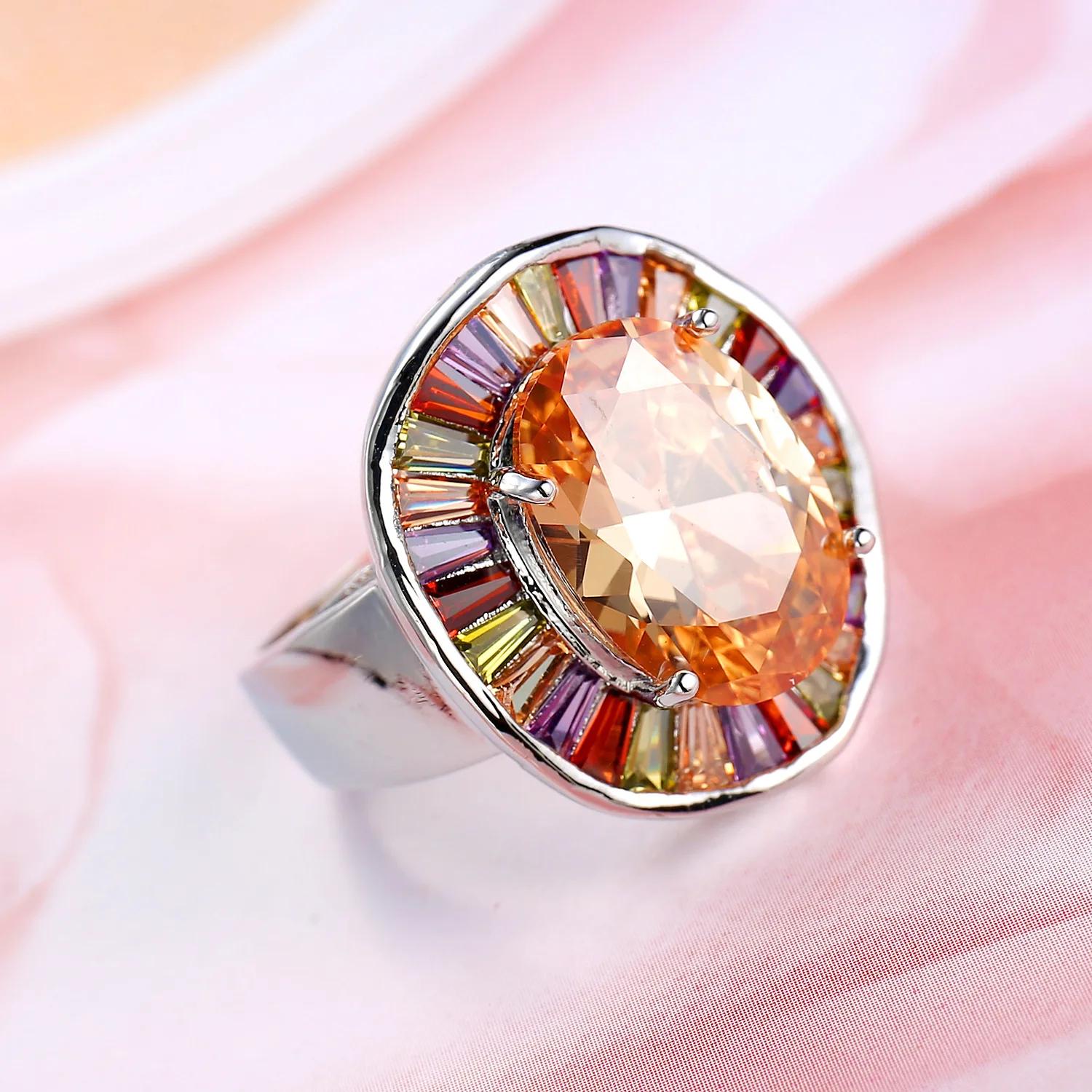 New Statement Bridal Big Round Colorful CZ Finger Sterling Silver Rings Champagne Cubic Zircon for Women Party Gift 10
New Statement Bridal Big Round Colorful CZ Finger Sterling Silver Rings Champagne Cubic Zircon for Women Party Gift 10