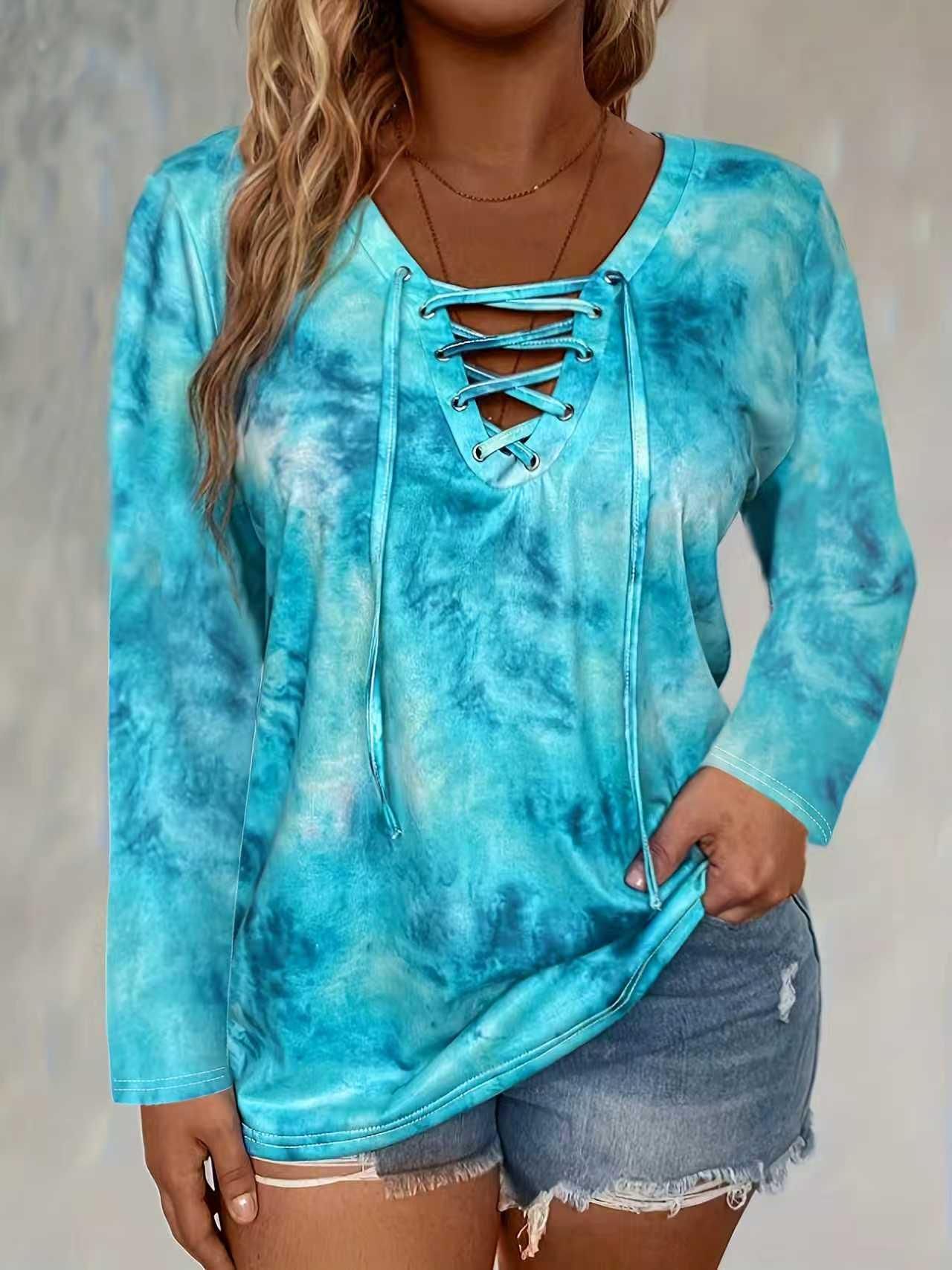 2025 Women s Tie-dye Print Lace-up Long-sleeve T-shirt - European & American Autumn/Winter Style 8XL изумрудный
2025 Women s Tie-dye Print Lace-up Long-sleeve T-shirt - European & American Autumn/Winter Style 8XL изумрудный