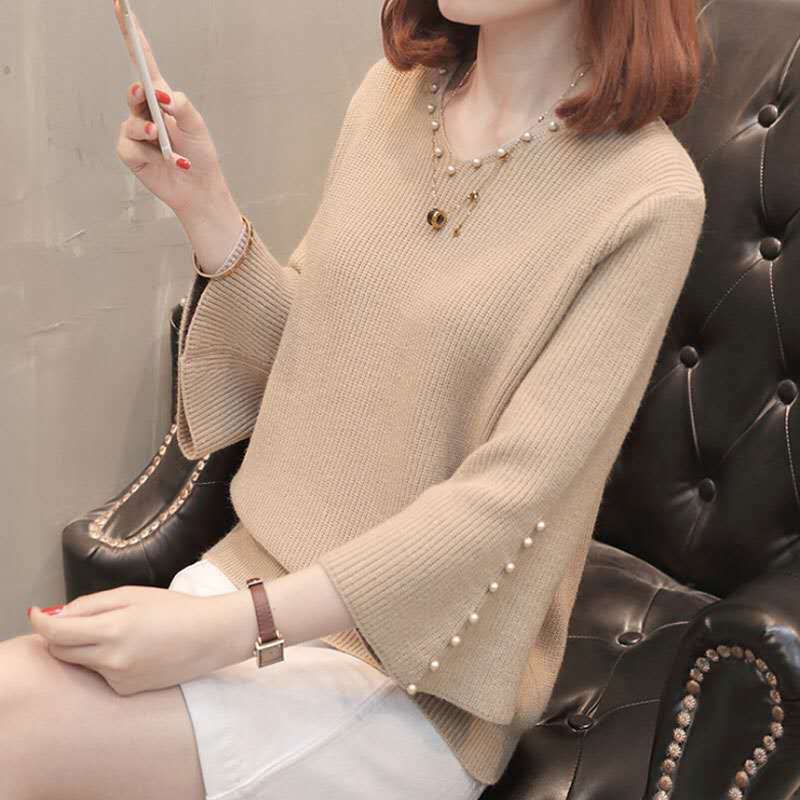 Spring and Autumn Women s Pullover Sweater Loose Nail Bead Sleeve V-neck Casual Base Knit Sweater 3XL абрикосовий
Spring and Autumn Women s Pullover Sweater Loose Nail Bead Sleeve V-neck Casual Base Knit Sweater 3XL абрикосовий