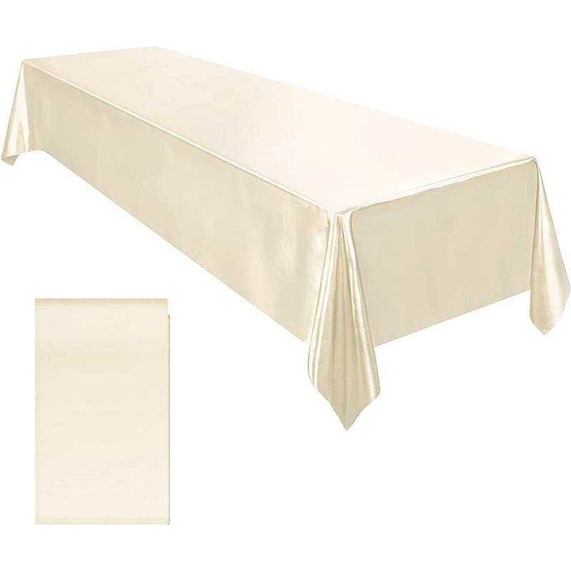 Satin Tablecloth Rectangle Wedding Party Table Cover Solid Color Wedding Banquet Restaurant Festival Party Dining Decor 145x260cm слонова кістка
Satin Tablecloth Rectangle Wedding Party Table Cover Solid Color Wedding Banquet Restaurant Festival Party Dining Decor 145x260cm слонова кістка