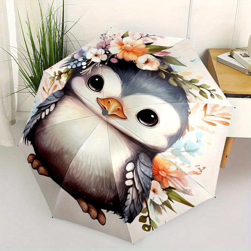 Penguin, Floral Automatic folding umbrella simple eight rib design, bright color pattern, durable iron frame, ideal for travel and outdoor,
Penguin, Floral Automatic folding umbrella simple eight rib design, bright color pattern, durable iron frame, ideal for travel and outdoor,