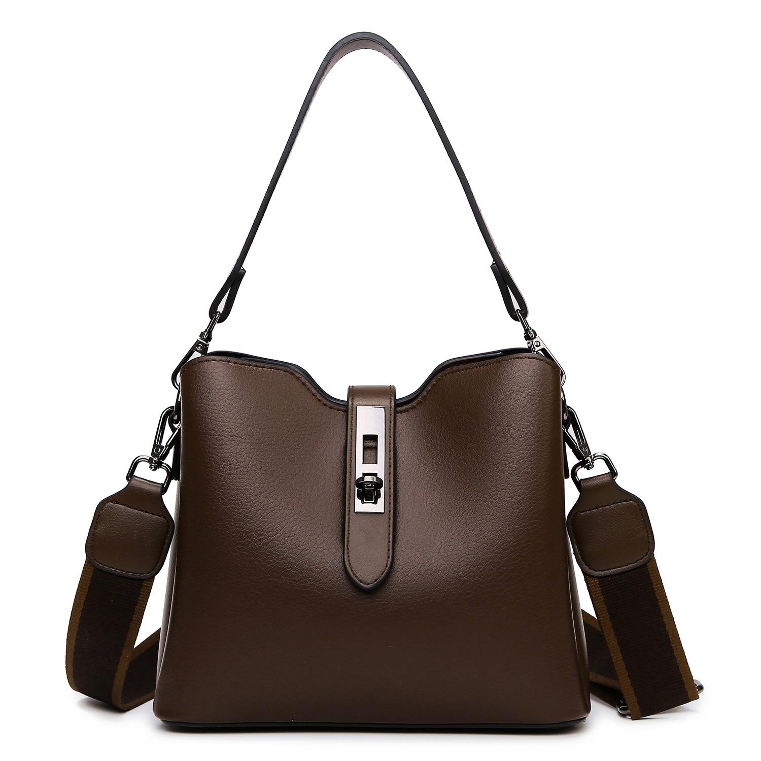 Сумка через плечо женская сумка модная сумка-ведро большой вместимости высококачественная женская сумка повседневная универсальная сумка для поездок на работу one size кофейный