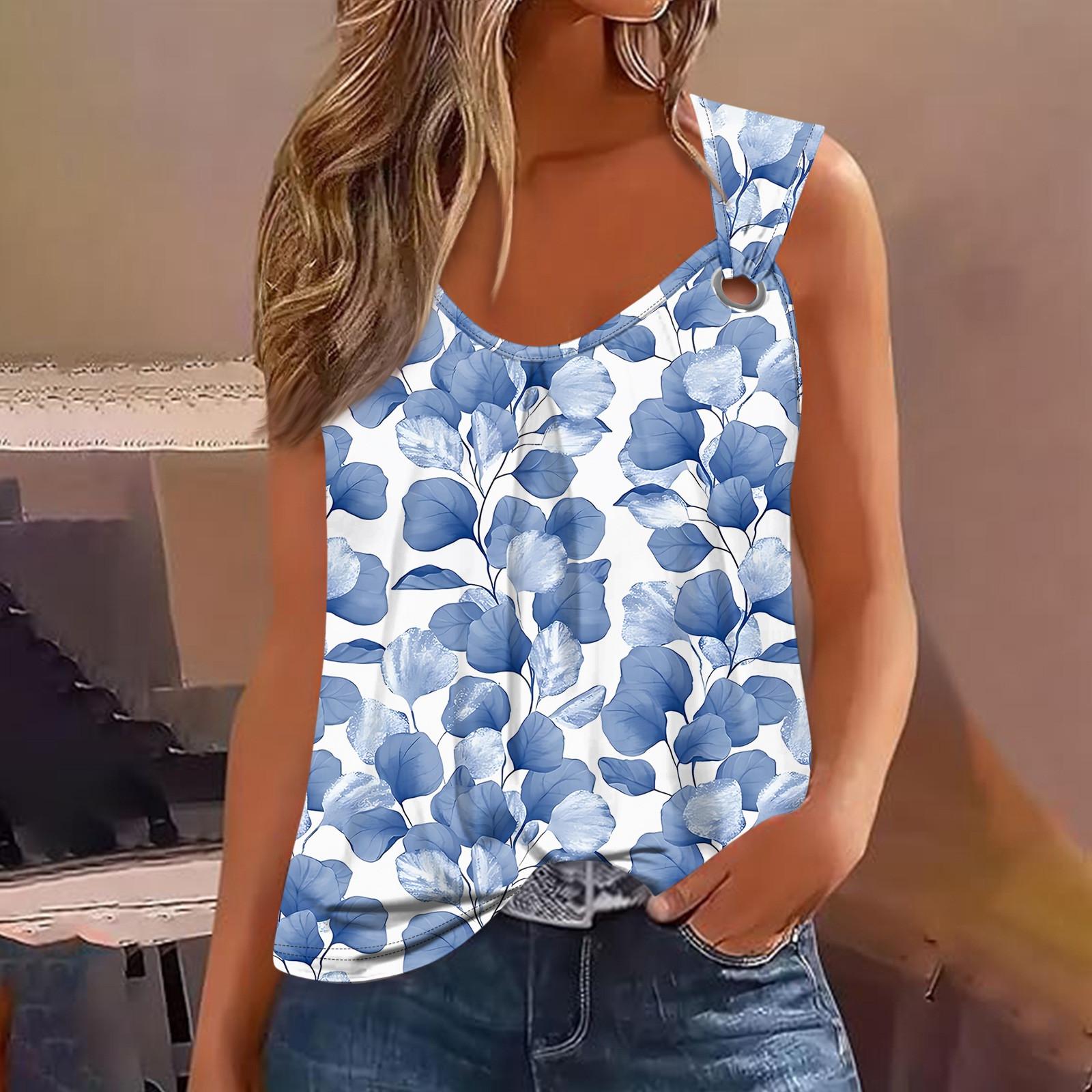 Летние женские топы на бретелях с круглым вырезом, повседневные струящиеся рубашки без рукавов, повседневные свободные плиссированные футболки, футболки с принтом, женская блузка XXL синий
Летние женские топы на бретелях с круглым вырезом, повседневные струящиеся рубашки без рукавов, повседневные свободные плиссированные футболки, футболки с принтом, женская блузка XXL синий