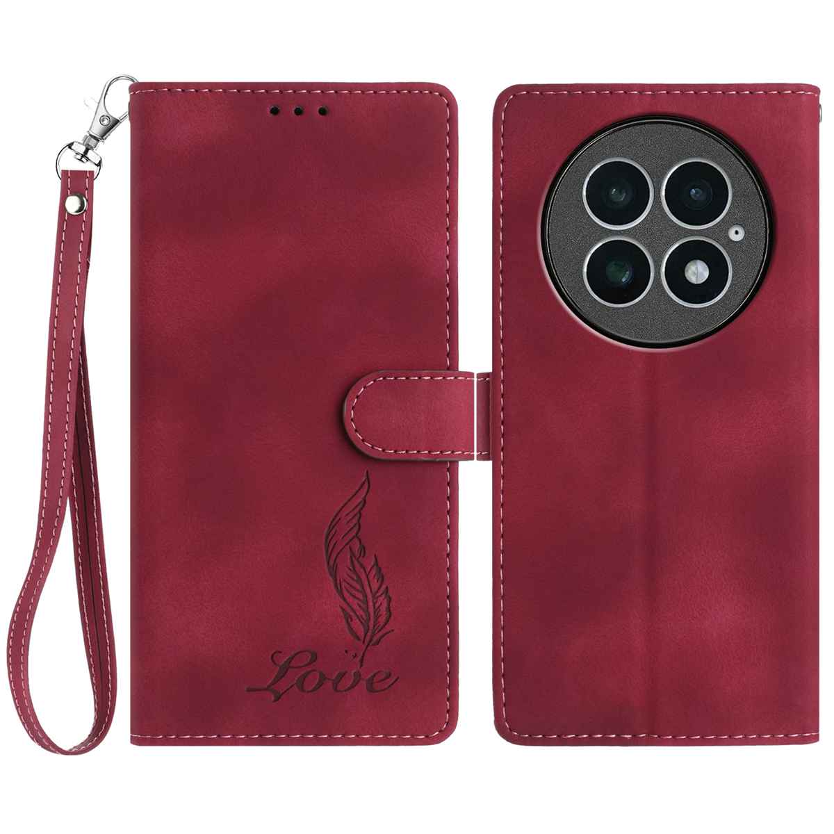 For OnePlus 13 Case Imprinted Feather PU Leather Wallet Phone Cover with Wrist Strap H
For OnePlus 13 Case Imprinted Feather PU Leather Wallet Phone Cover with Wrist Strap H