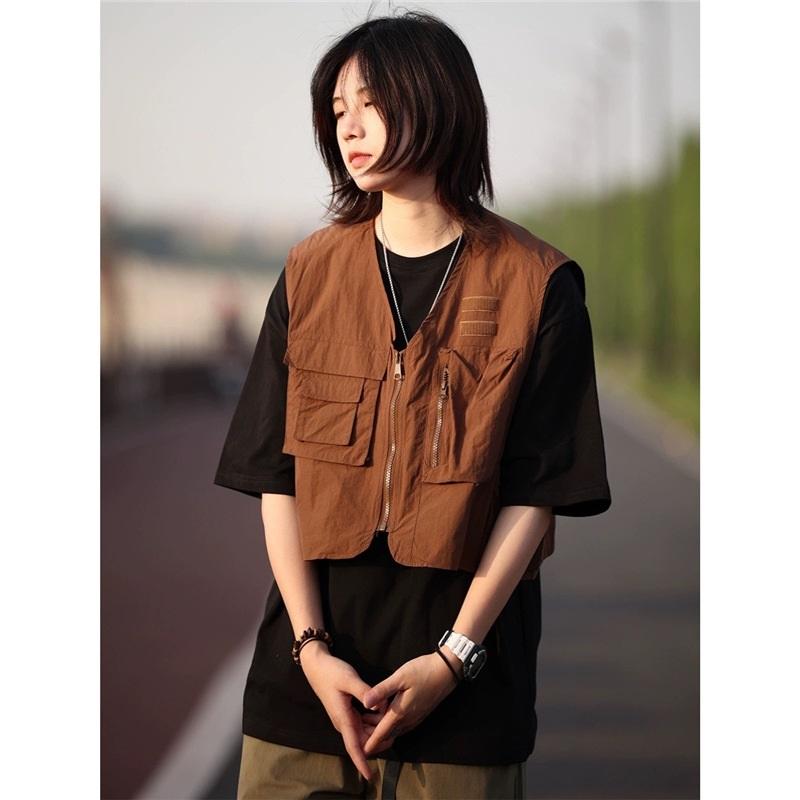 Unisex Cargo Vest Multi-Pocket Zip Up Sleeveless Jacket Casual Streetwear Outerwear XXXL кавовий
Unisex Cargo Vest Multi-Pocket Zip Up Sleeveless Jacket Casual Streetwear Outerwear XXXL кавовий