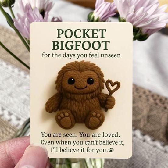 Pocket Sasquatch Plush Doll Emotional Support Stuffed Mini Sasquatch Portable Positive Animal Sasquatch Doll with Positive Card Inspirational Gift for B
Pocket Sasquatch Plush Doll Emotional Support Stuffed Mini Sasquatch Portable Positive Animal Sasquatch Doll with Positive Card Inspirational Gift for B
