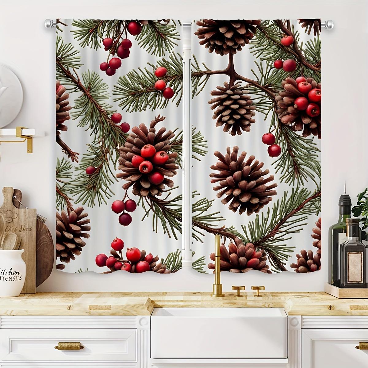 Contemporary Christmas Pinecone Berry Curtains Semi Transparent Style Bedroom Living Room Decor Set Of 2 Made Polyester Machine Washable Sitting W100*H70(CM)-Hooks&2PCS
Contemporary Christmas Pinecone Berry Curtains Semi Transparent Style Bedroom Living Room Decor Set Of 2 Made Polyester Machine Washable Sitting W100*H70(CM)-Hooks&2PCS