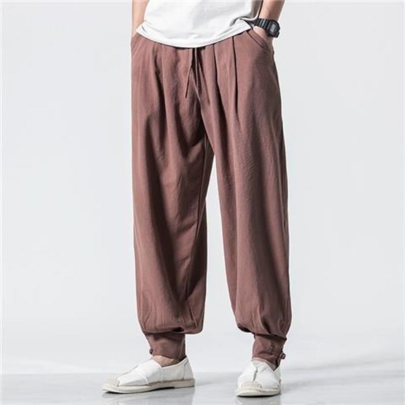 Loose-fit Cotton Linen Men s Monk Pants No Tying Required Casual Spring Summer Long Pants 5XL коричневий
Loose-fit Cotton Linen Men s Monk Pants No Tying Required Casual Spring Summer Long Pants 5XL коричневий